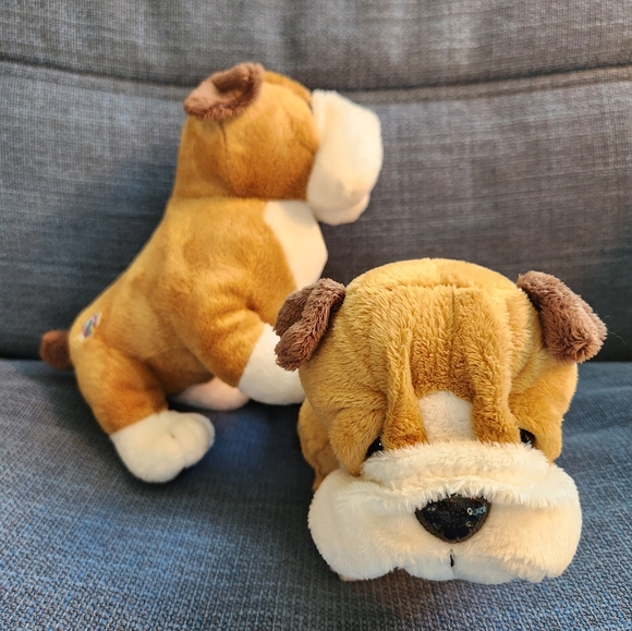 Lot Of 2 Ganz Webkinz Bulldog Stuffed Animal Plush Puppy Dog HM126 No Code - Picture 1 of 7